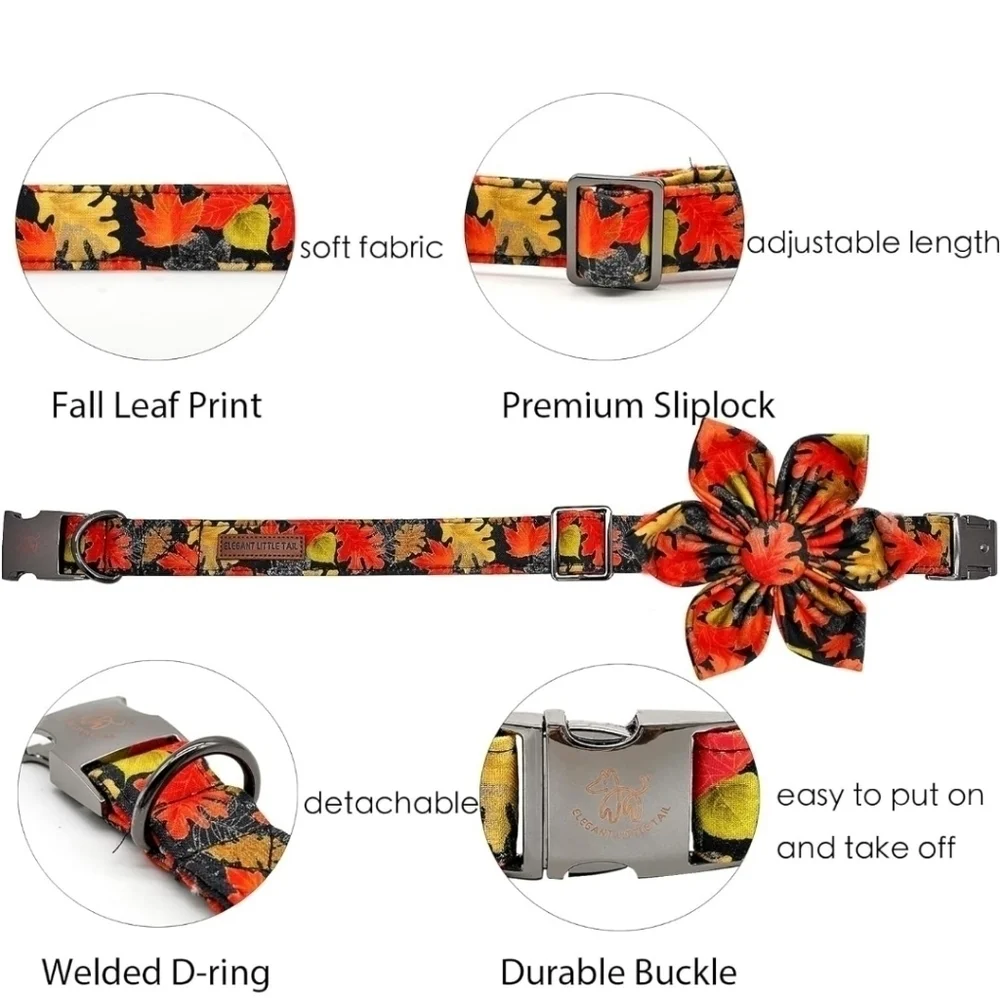 Dog collar whit flower new
